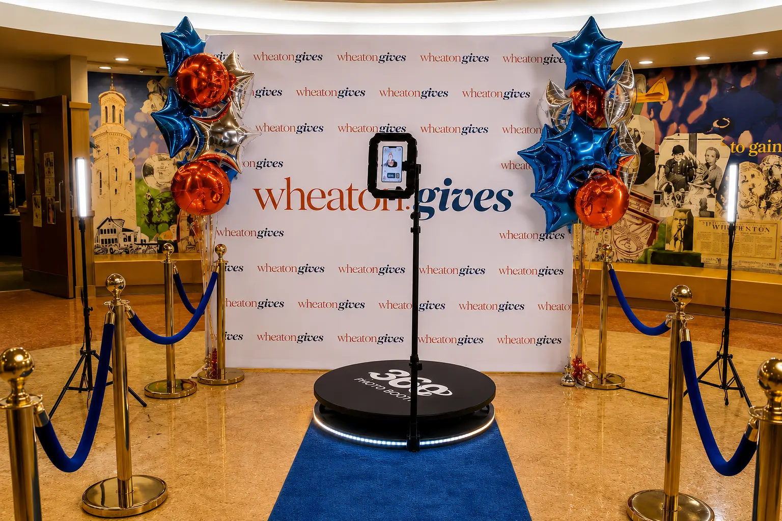 Real corporate 360 photo booth setup in Chicago, polished for presentation