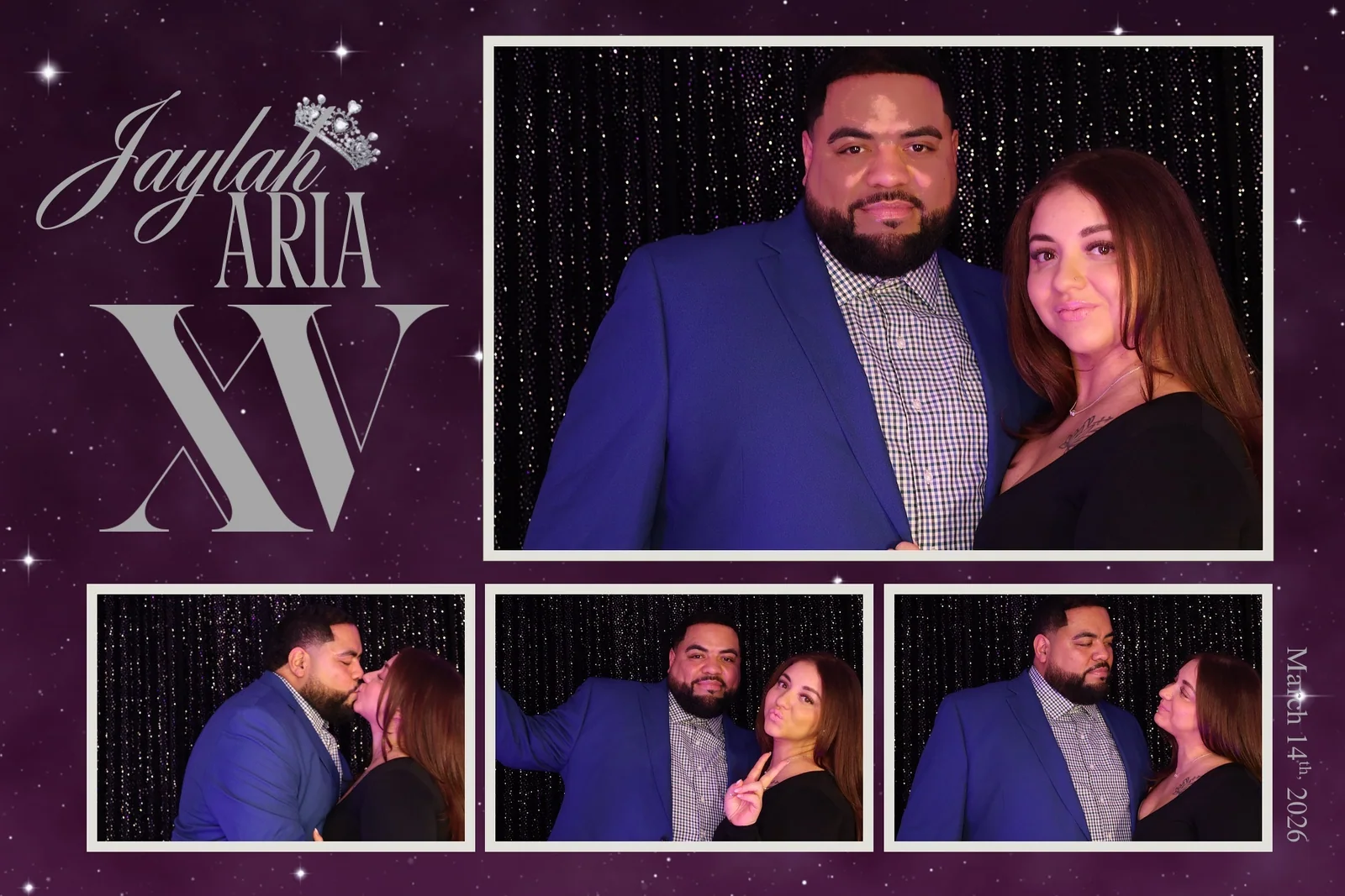 Custom Jayla Aria XV photo layout from a Chicago quinceañera
